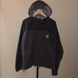 Carhartt Storm Defender Dark & Medium Gray Hooded Raincoat Men’s Size L